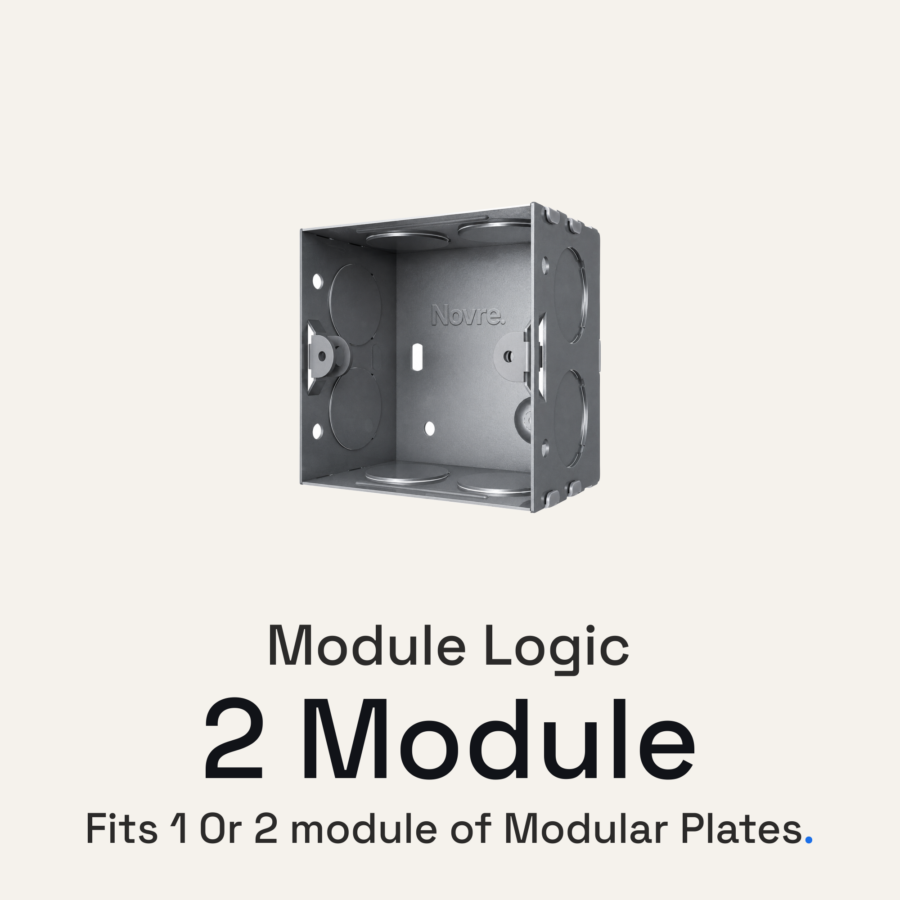 2 Module Anti-Rust Metal Box | 2M | Steel Grey