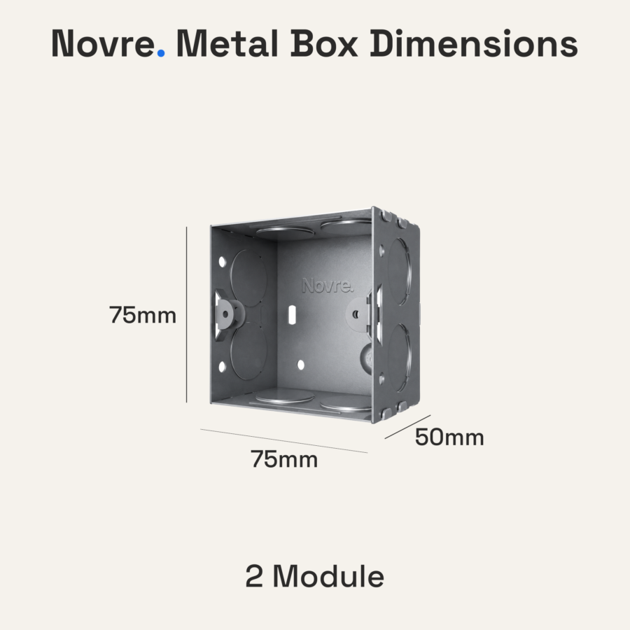 2 Module Anti-Rust Metal Box | 2M | Steel Grey