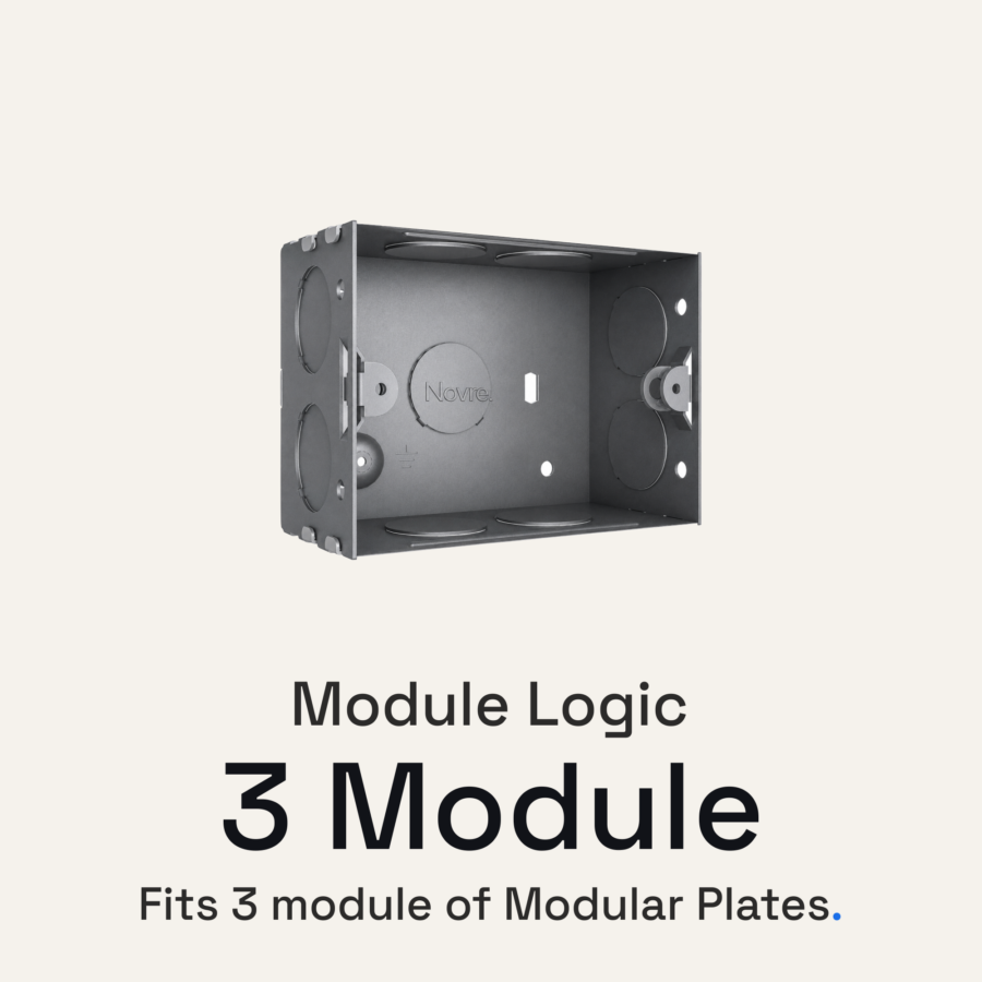 3 Module Anti-Rust Metal Box | 3M | Steel Grey