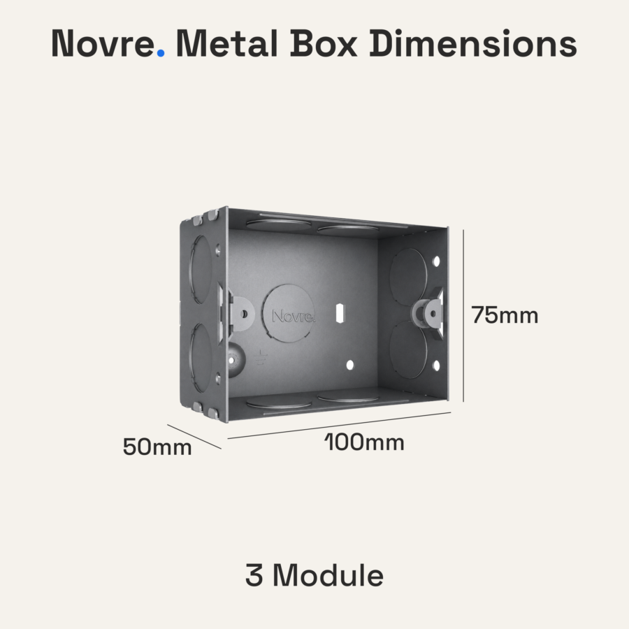 3 Module Anti-Rust Metal Box | 3M | Steel Grey