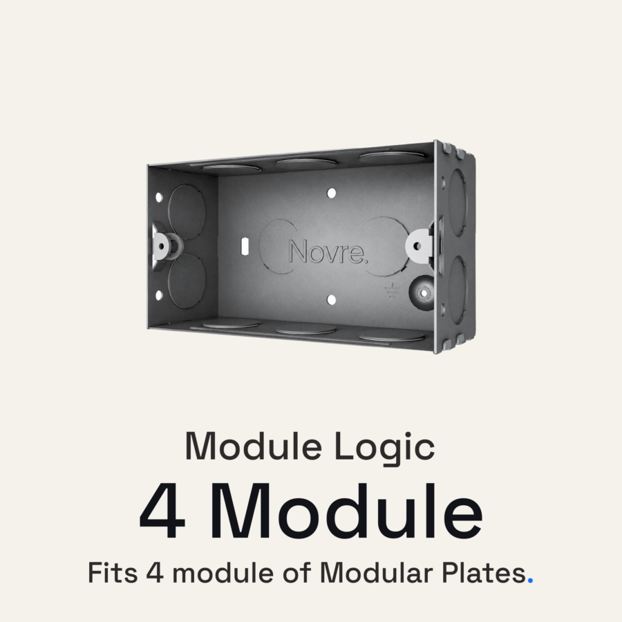 4 Module Anti-Rust Metal Box | 4M | Steel Grey