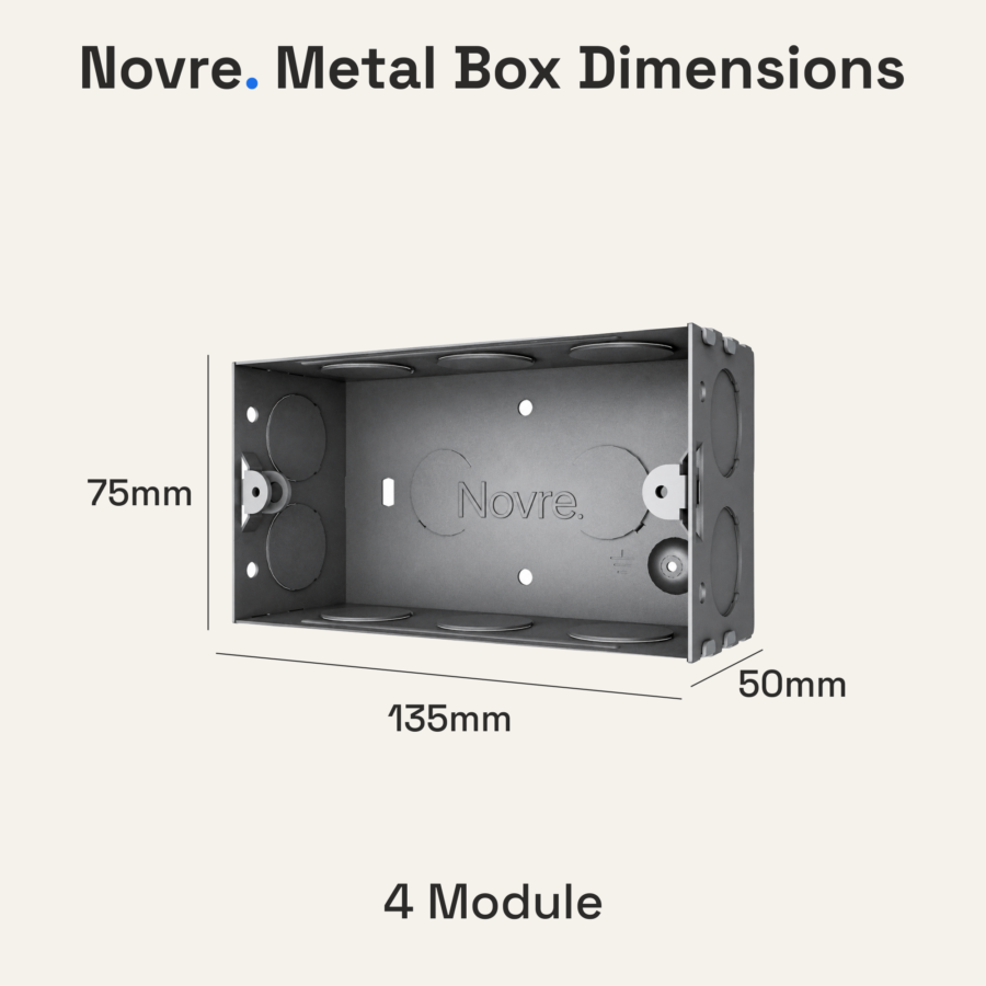 4 Module Anti-Rust Metal Box | 4M | Steel Grey