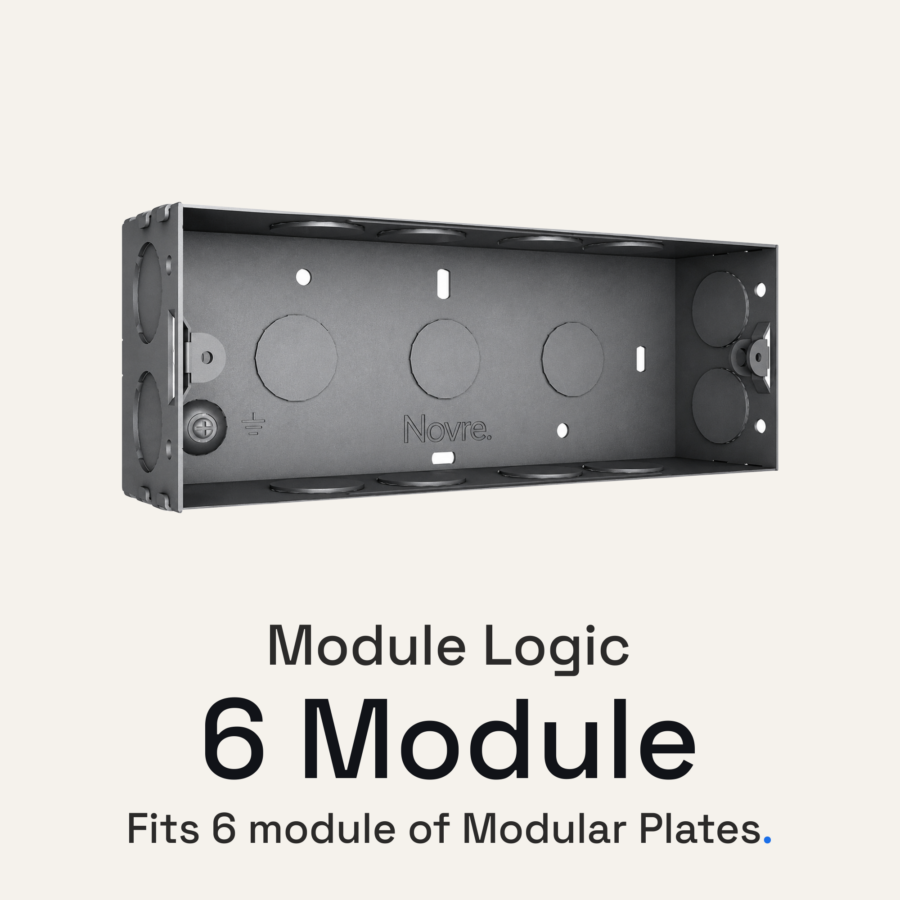 6 Module Anti-Rust Metal Box | 6M | Steel Grey