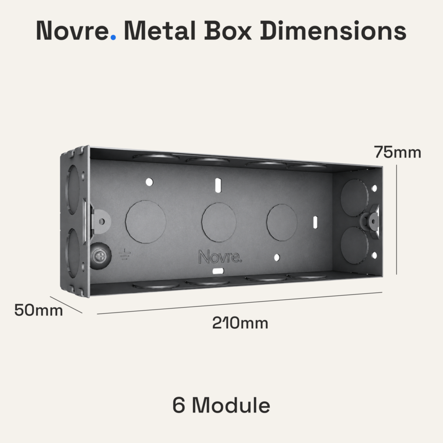 6 Module Anti-Rust Metal Box | 6M | Steel Grey