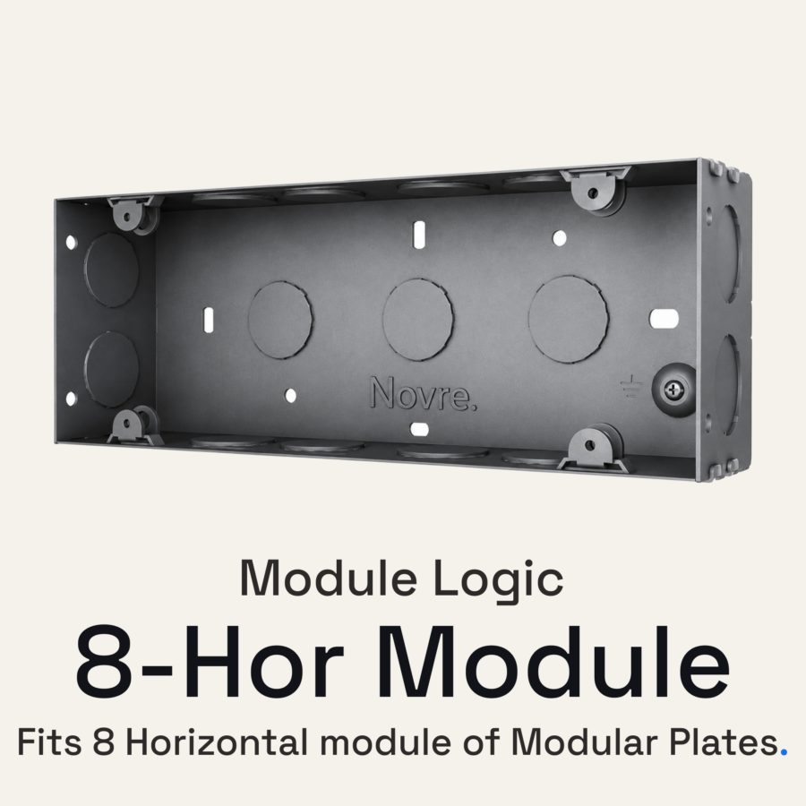8-Hor Module Anti-Rust Metal Box | 8M-Hor | Steel Grey