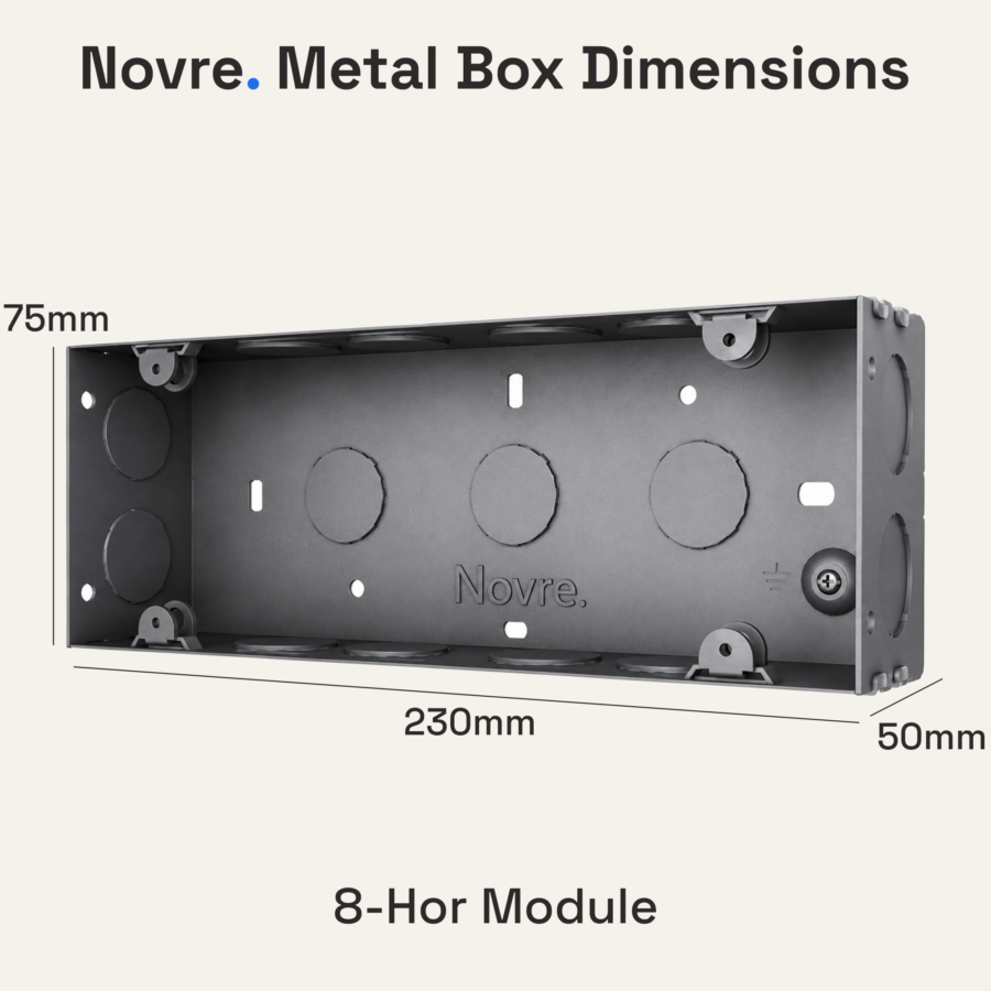 8-Hor Module Anti-Rust Metal Box | 8M-Hor | Steel Grey