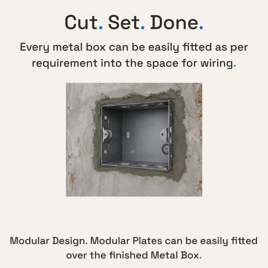 6 Module Anti-Rust Metal Box | 6M | Steel Grey