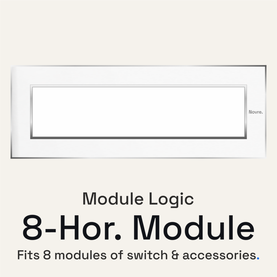 8-Hor Module Aura Plate | 8M-Hor | Lunar White