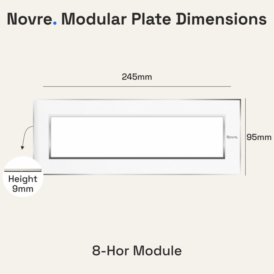 8-Hor Module Aura Plate | 8M-Hor | Lunar White