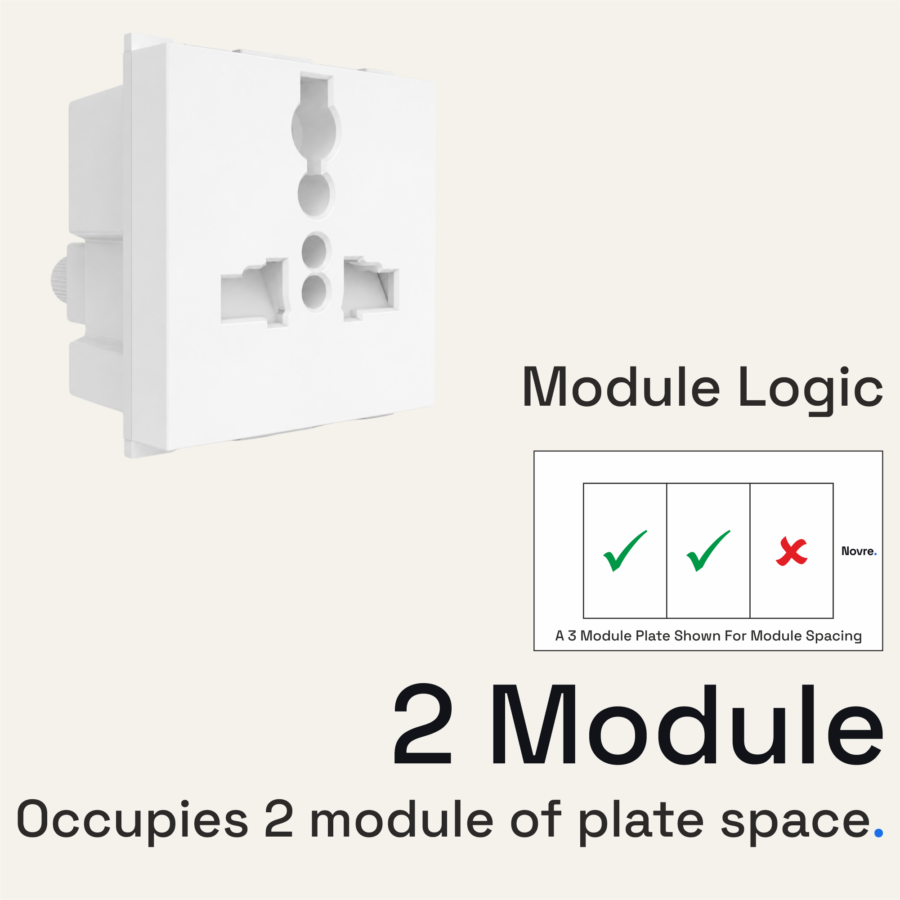 13 Amp Socket | 2M | Lunar White