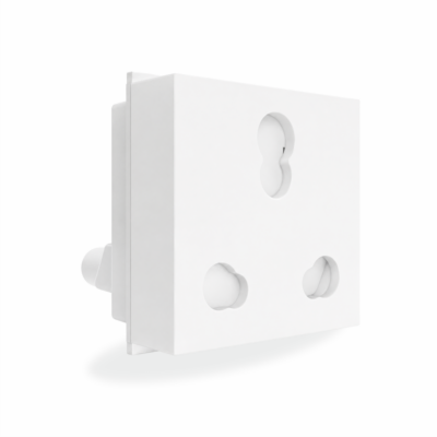 16 Amp Raised Universal Socket | 2M | Lunar White