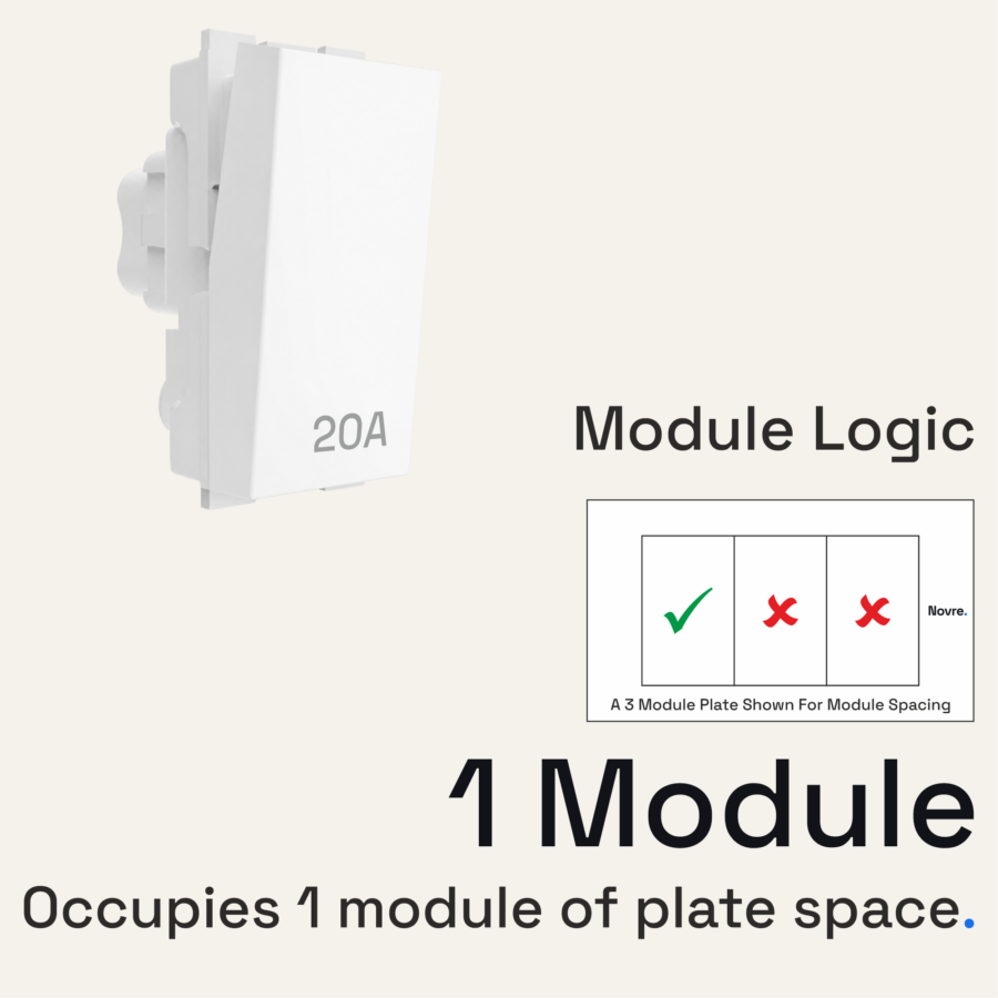 20 Amp Core 1 Way Switch | 1M | Lunar White