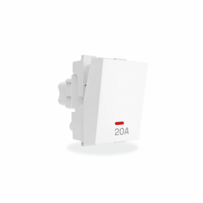 20 Amp Core 1 Way Switch With Indicator | 2M | Lunar White