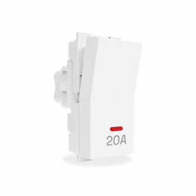 20 Amp Aura 1 Way Switch With Indicator | 1M | Lunar White