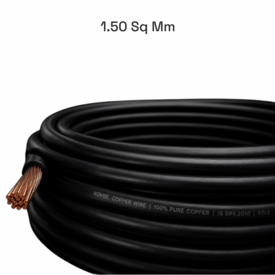 1.50 Sq Mm Flame Retardant Low Smoke (FRLS) House Wire | 90 Metres | Black