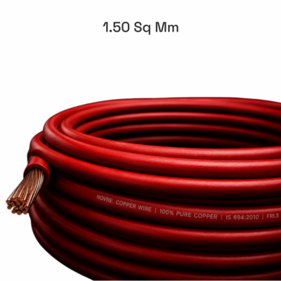 1.50 Sq Mm Flame Retardant Low Smoke (FRLS) House Wire | 90 Metres | Red